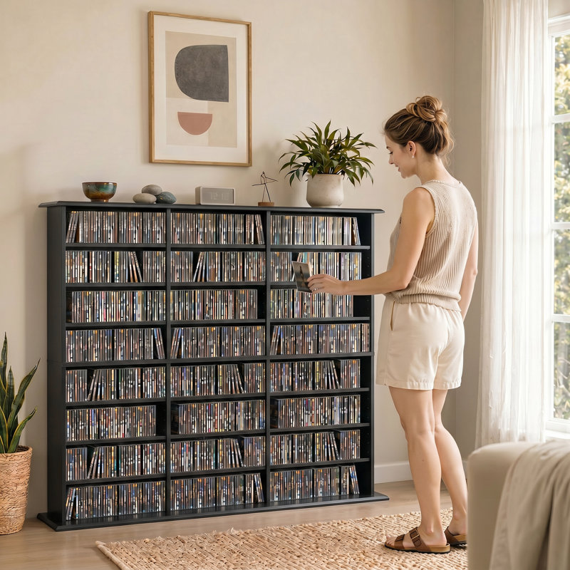 126.3 cm H Media Shelves, Black