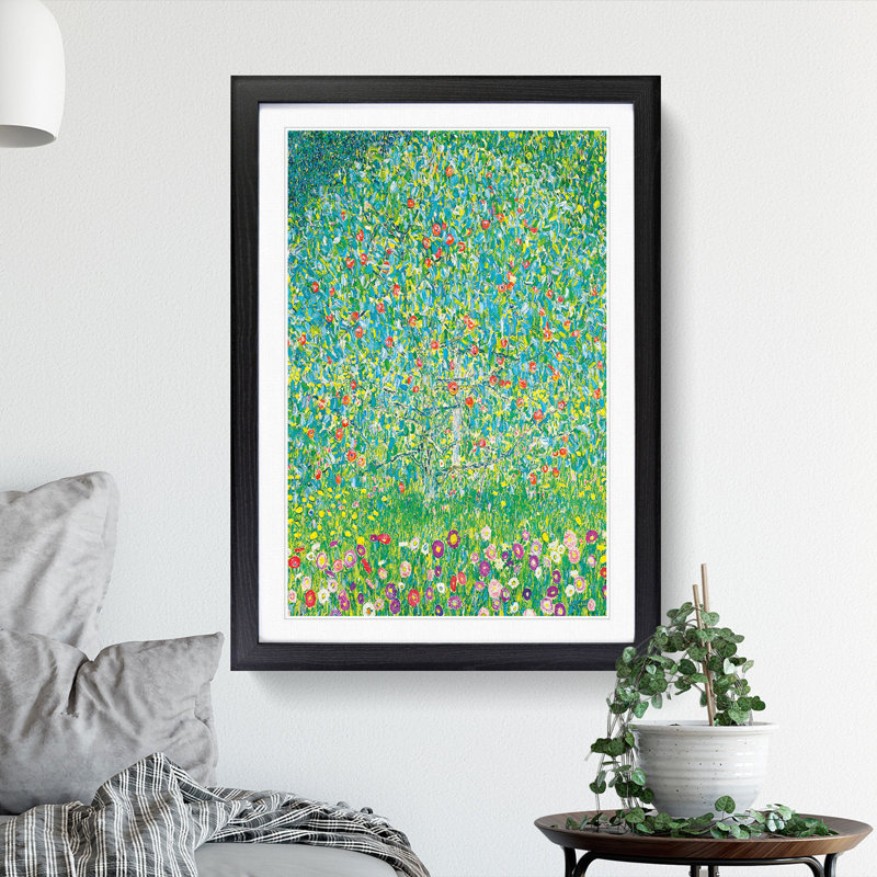 Apple Tree by Gustav Klimt - Picture Frame Painting on MDF, Black Framed, 65cm H x 48cm W x 2cm D