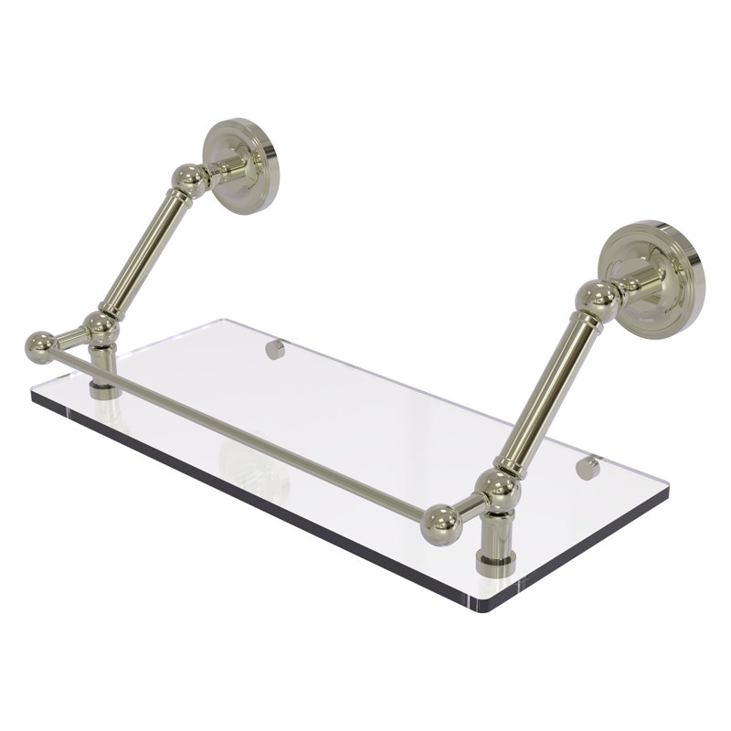 Tablette flottante avec barre de galerie Alcott, Nickel poli, H 8 po x l 18 po x P 8,6 po