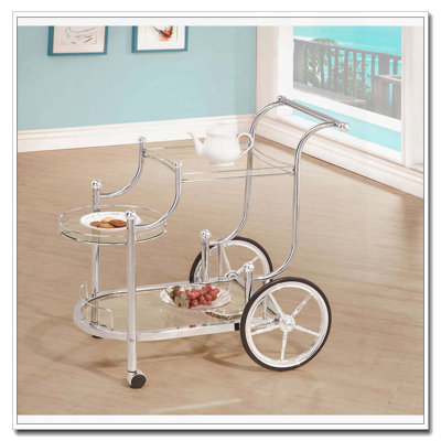 Reia Chrome 3-Tier Serving Cart with Casters