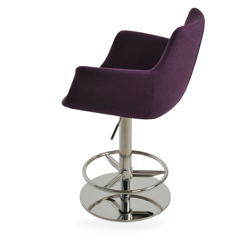 Tabouret à piston Bottega, Marron foncé, Poli