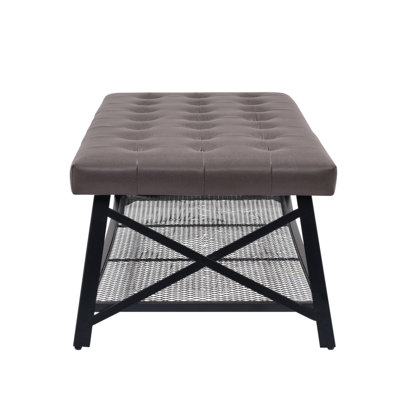 Table basse capitonnée en similicuir