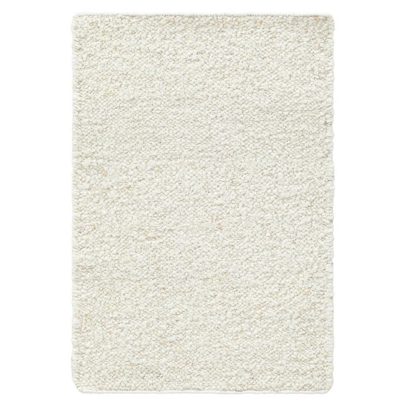 Dezi Flatweave Wool Neutral Area Rug, Rectangle 5' x 8', Ivory
