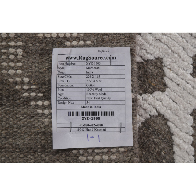 One-of-a-Kind 5'5" X 7'5" New Age Wool Area Rug in Beige