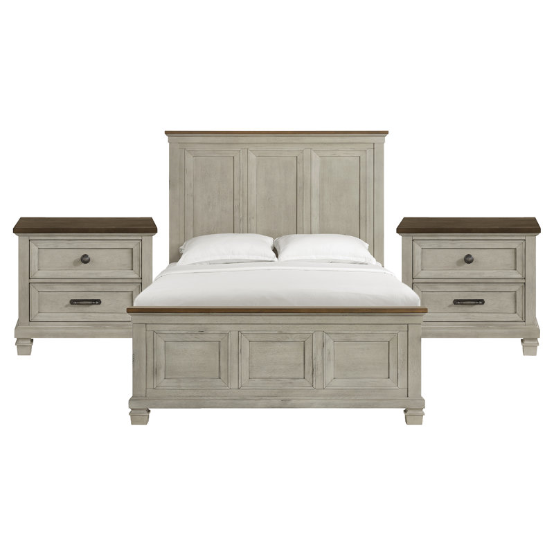 Ensemble de chambre à coucher 3 pièces pour grand lit Picket House Furnishings Bloomfield, 3 Pcs: Bed, 2 Nightstands, Grand