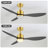 52 Inch Modern Ceiling Fan With Light And Remote, Gold And Black 3-Blade Ceiling Fan, DC Motor With Reversible Airflow, Double  Acrylic Shade, For Bedroom Living Room-83134387-83134388