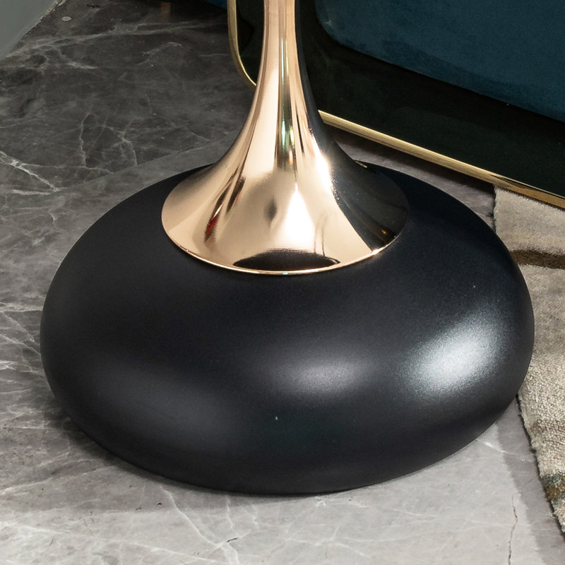 Petite table ronde pour la vie - table basse d'appoint noire, élégante avec fonction dorée, polyvalente et fonctionnelle, facile à assembler, avec accents de bureau