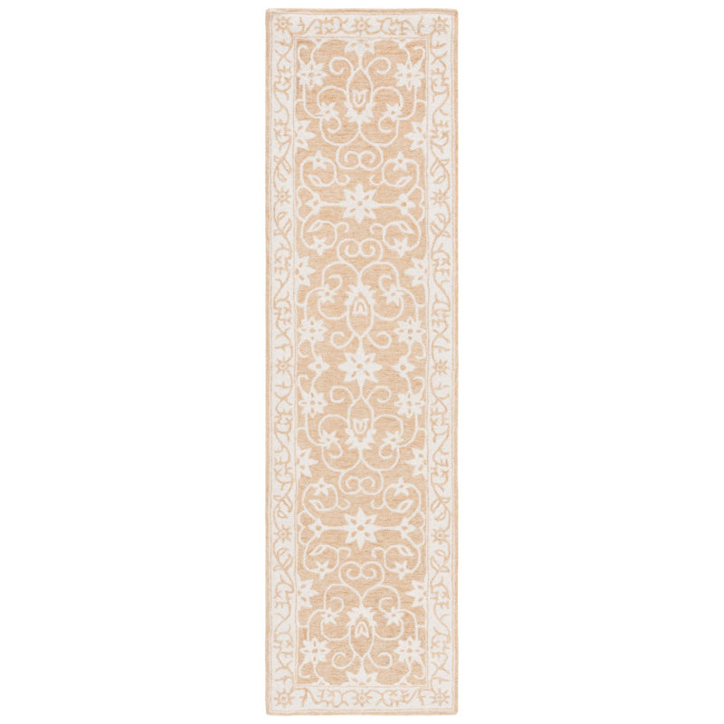 Abraya Hand Tufted Wool Floral Rug, Runner 2'3" x 9'