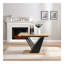 Table de salle à manger extensible de 61,81 po (46,46 po), table rectangulaire géométrique moderne avec structure en métal robuste et base en panneau de fibres à densité moyenne, plateau de table en bois réglable pour la maison, la salle à manger et les espaces de bureau