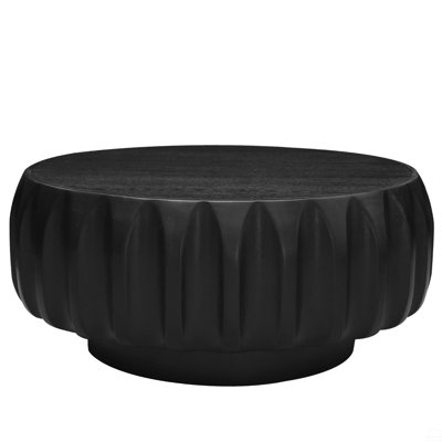Round Solid Wood Carved Coffee Table