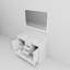 Meuble-lavabo double l 48 po x P 22 po, plateau en marbre de culture et miroir de 46 po-478166892