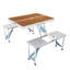 H 26 po x l 34 po x P 54 po en alliage d'aluminium Table et chaise de camping une pièce Table et chaise couleur de grain de bois