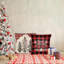 Ensemble de 4 housses de coussin de Noël de 18 x 18, housses de coussin décoratives de Noël à motif écossais rouge vintage