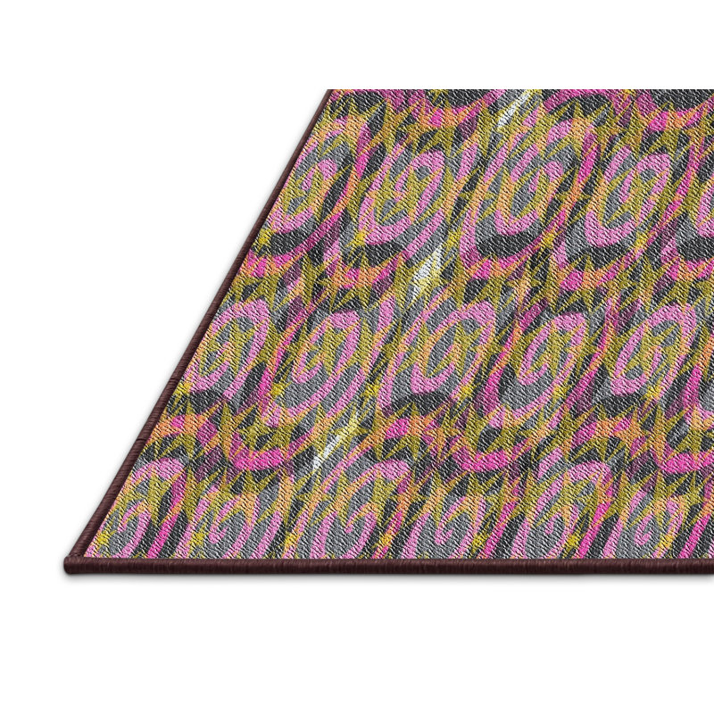 Tapis brun/noir à motifs, Rectangle 3 pi x 5 pi