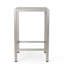 Table de bar d'extérieur légère en aluminium avec plateau en verre gris impureté et cadre antidérapant