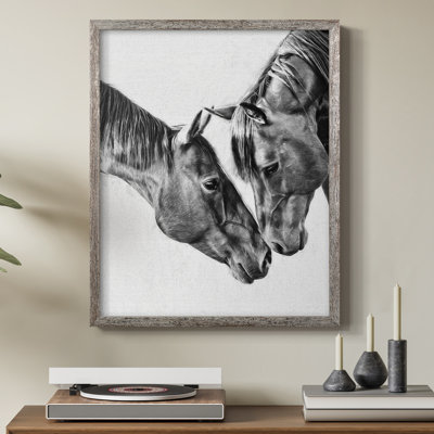 «Equine Portrait VI», reproduction encadrée - bois massif