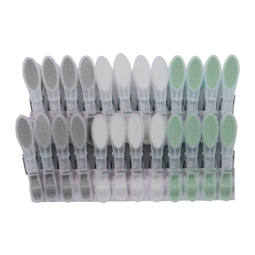 JVL 24 Pack Soft Grip Plastic Clothes Pegs