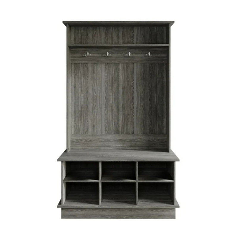 Arbre d'entrée Raaghav de 39,96 po de largeur avec banc et rangement pour chaussures, Gris