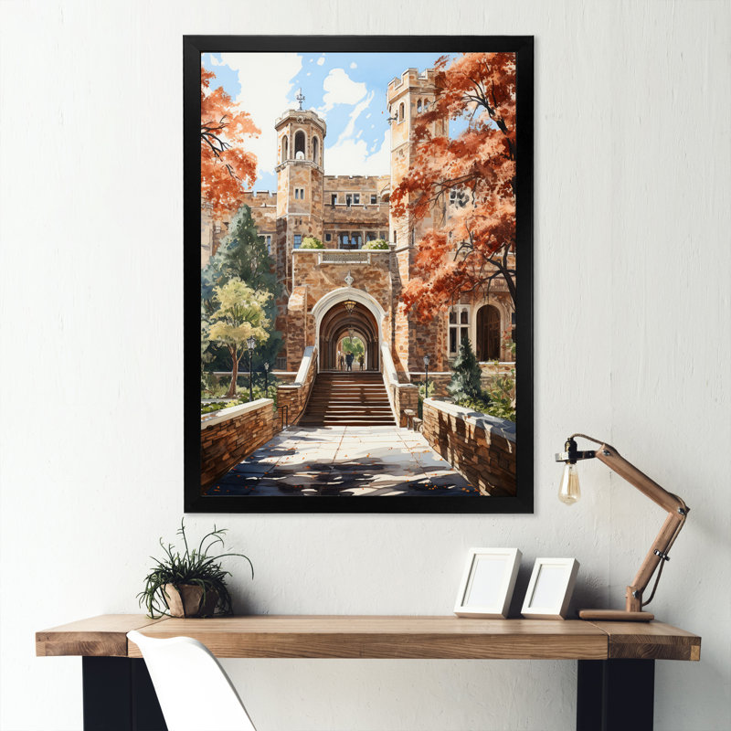 Université Crumlin Stanford extrêmement détaillée I, H 40 po x l 30 po x P 1,5 po, Cadre photo noir