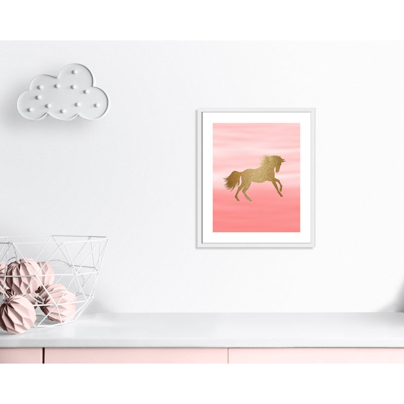 Art encadré ombré rose 1 ', H 24,5 po x l 20,5 po x P 1,18 po, Encadré de boîte blanc