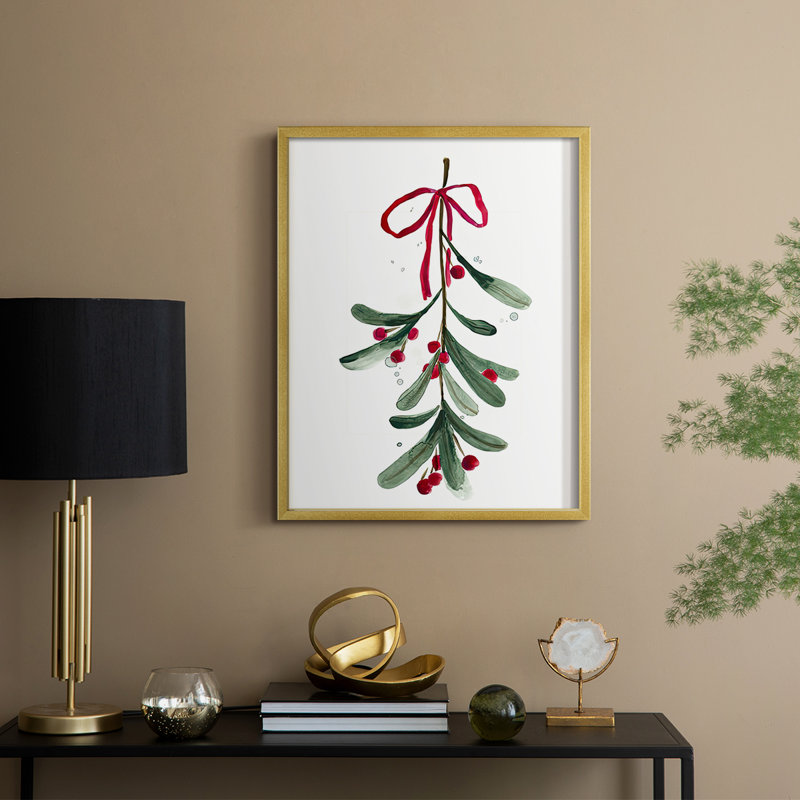 «Warm Winter Wishes V», reproduction encadrée en bois massif, H 11 po x l 9 po, Doré