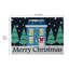 Machine Washable Indoor Christmas Mat - Merry Christmas Home 40x57cm - Blue