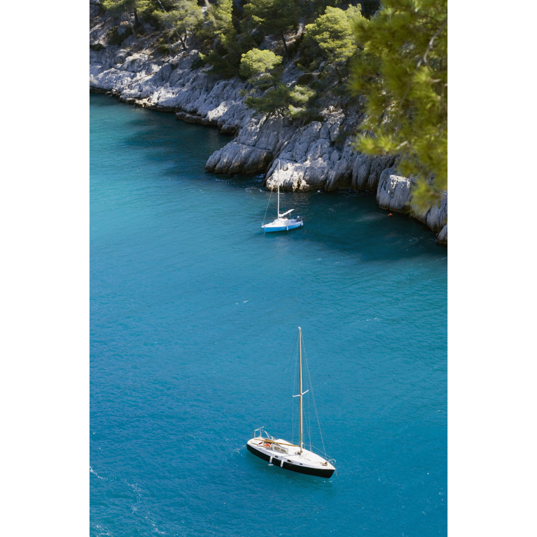 Boote in den Calanques - Leinwandbild