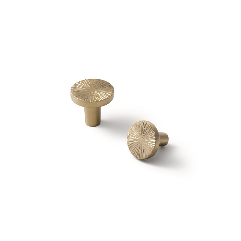 Champagne Bronze Round Modern Cabinet Knob Set