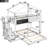 Twin over Full House Bunk Bed with Storage Staircase and Blackboard-965323089