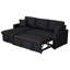 Canapé-lit modulaire réversible en tissu de lin 82 po avec méridienne de rangement