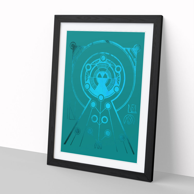 Abstract Twilight Shapes - Picture Frame Graphic Art, 65cm H x 48cm W x 2cm D, Black