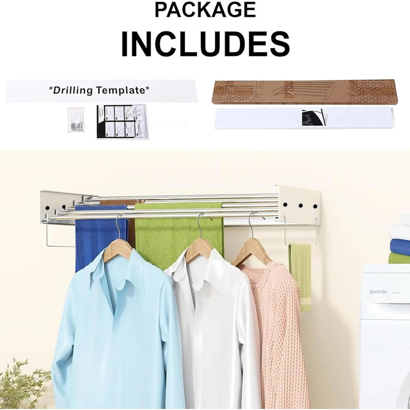 Stainless Steel Wall-Mounted Drying Rack