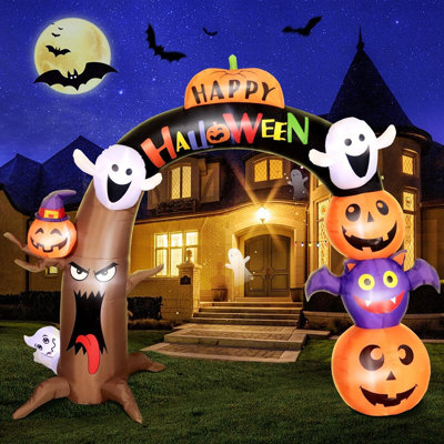 Giant Halloween Inflatable Dead Tree Arch with Built-In LED Lights, Spooky Blow-Up Yard Decoration for Outdoor Lawn, Garden, Party & Holiday Decor