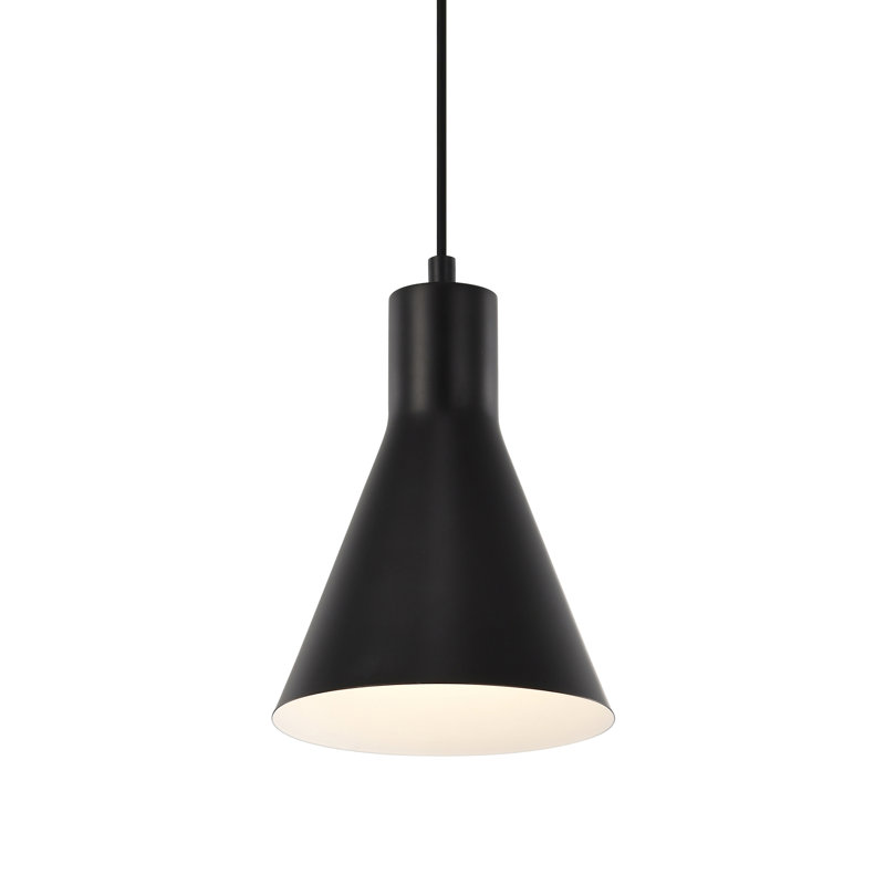 Keshandra 1 - Light Matte Black Cone Pendant, 1-Light