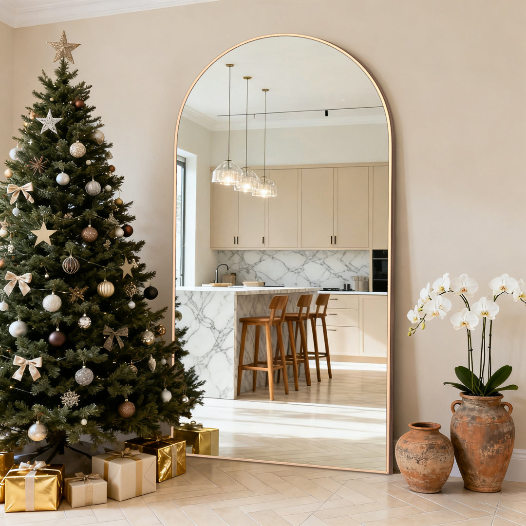 Malesha Large Modern Full Length Arched Aluminum Alloy Framed Floor Mirror Latitude Run® 