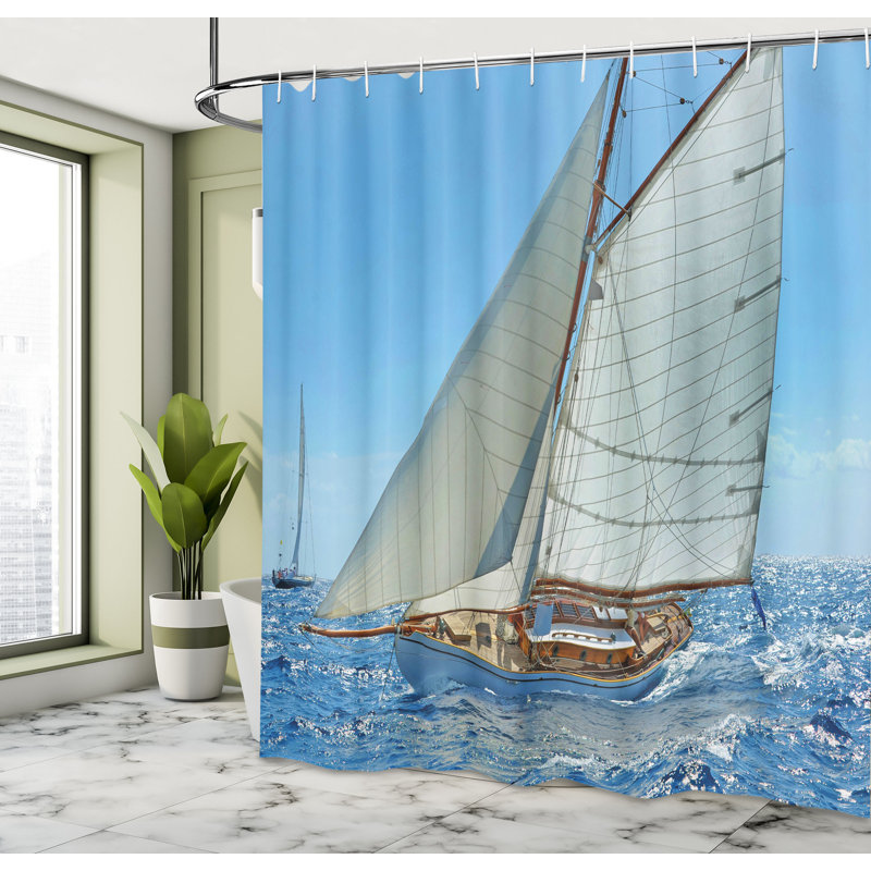 Ensemble de rideau de douche + crochets, H 75 po x l 69 po