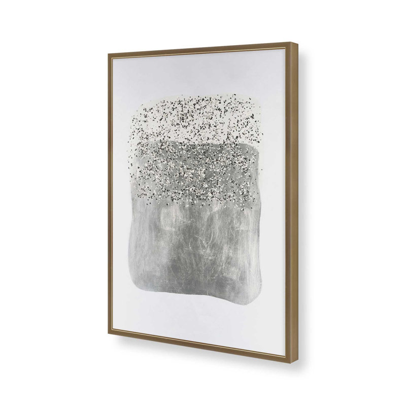 Metallic Rainfall I, Open Corner Framed, Brushed Gold, 15.25" H x 12.25" W