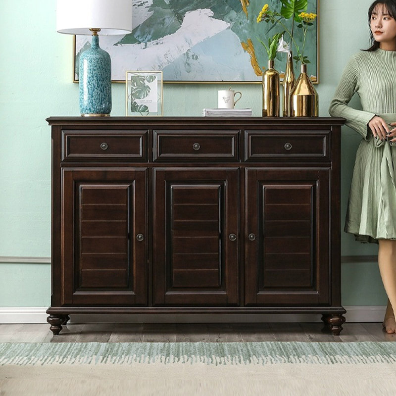 Dark-walnut Solid Wood Shoe Storage Bench