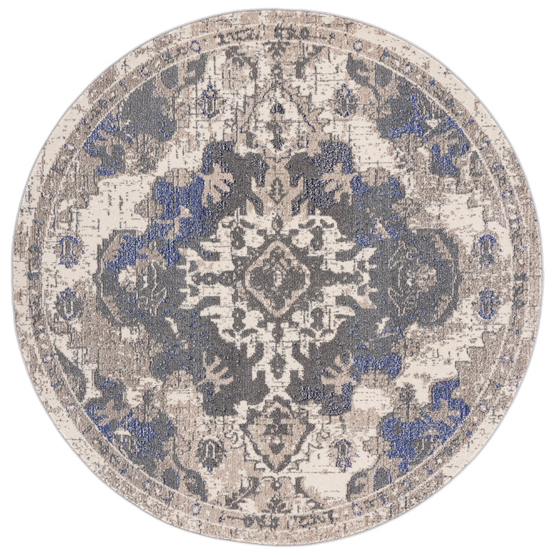 Tapis beige Kimberley, Rond 6 pi 7 po