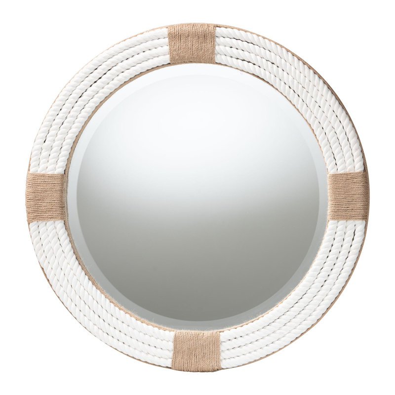 Miroir rond en corde tissée