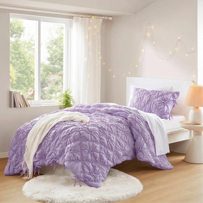 Ensemble d'édredon 2 pièces, Mauve, Édredon simple + 1 taie décorative