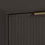 Ensemble de chambre à coucher 2 pièces en bois massif avec commode et commode gris anthracite Granville-91028873