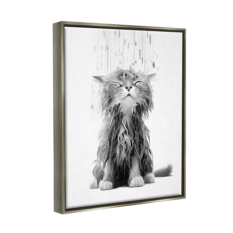 Chaton pour salle de bain, H 31 po x l 25 po x P 1,7 po, Cadre flottant gris lustré