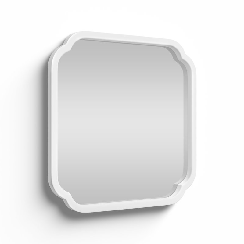 Baltic Wood Scalloped Wall Mirror, White