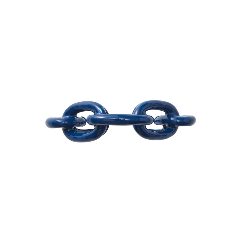 Enamel Chain Link Napkin Ring, Navy