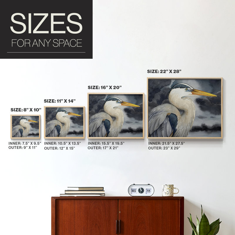 Stormy Blue I -Framed Print - Restickable, H 8 po x l 10 po, Naturel