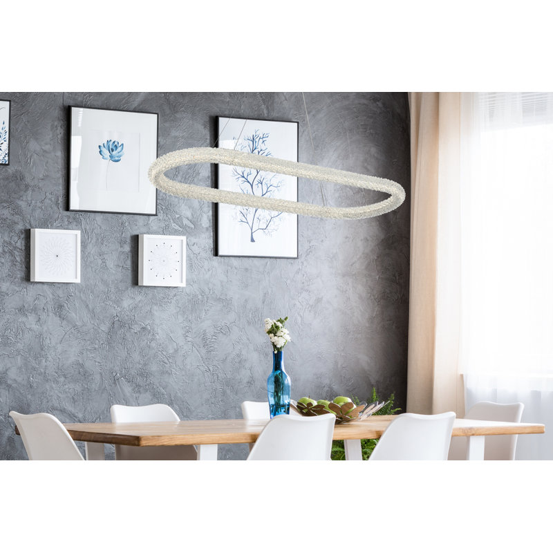 Lustre rond / ovale à intensité variable Bridgeton, H 2,5 po x l 51 po x P 20 po, Chrome chrome