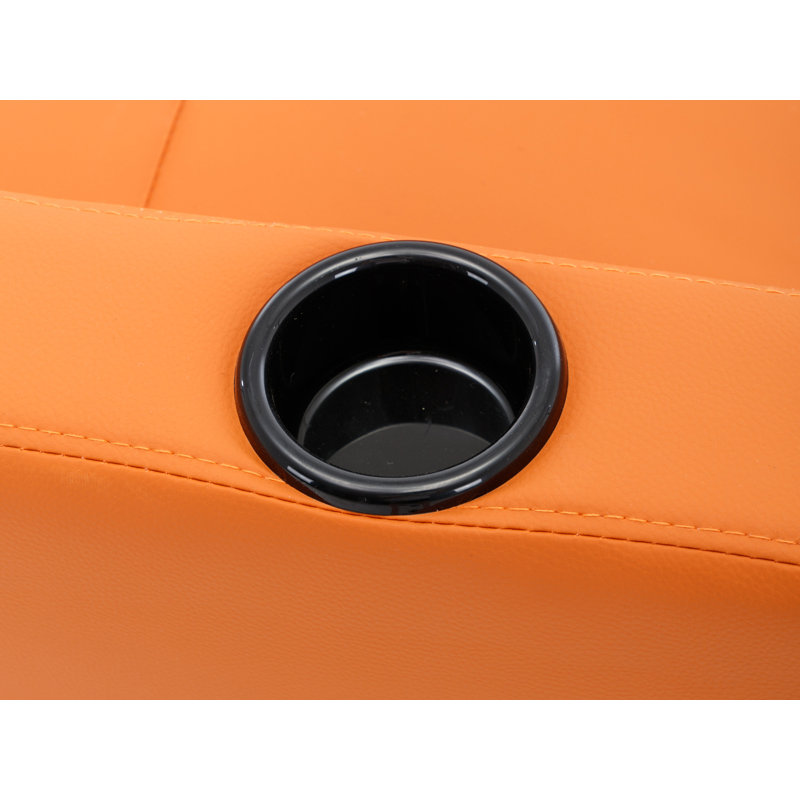 Fauteuil convertible capitonné large de 34,3 po Kurtiss, Similicuir orange