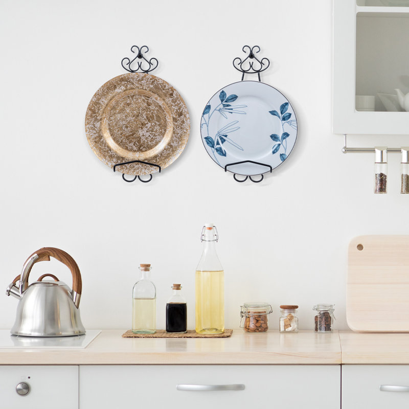 2 Piece Wall Black Metal Wire Floating Shelves