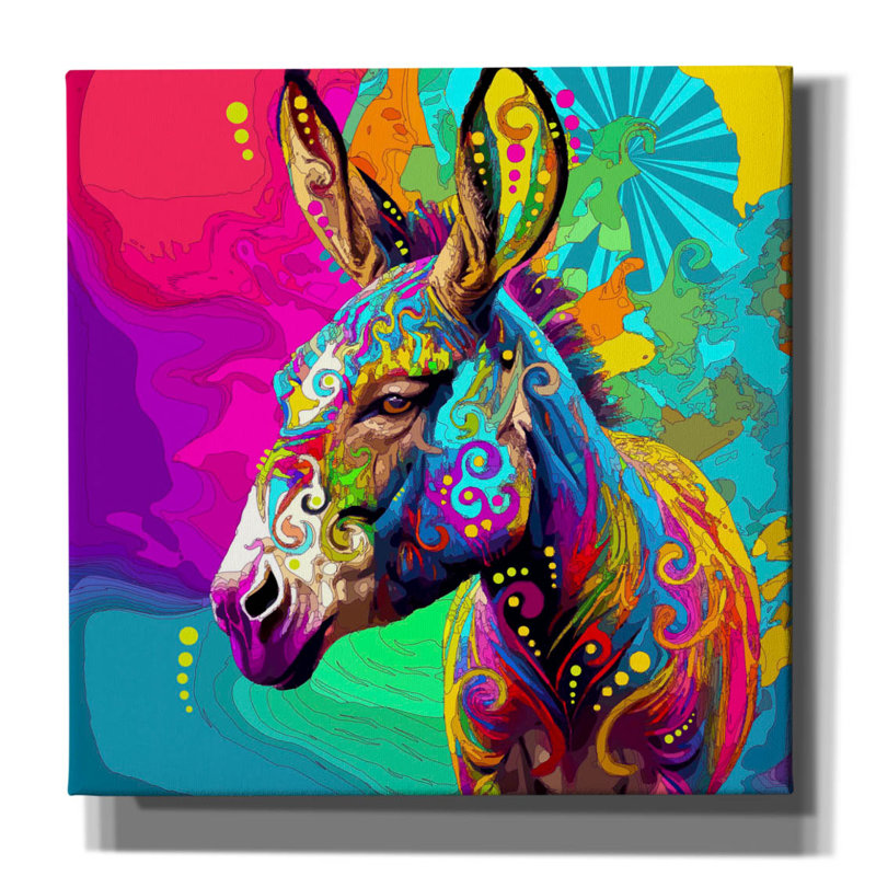 «Donk» par Dean Russo, art mural sur toile, H 37 po x l 37 po x P 1,5 po